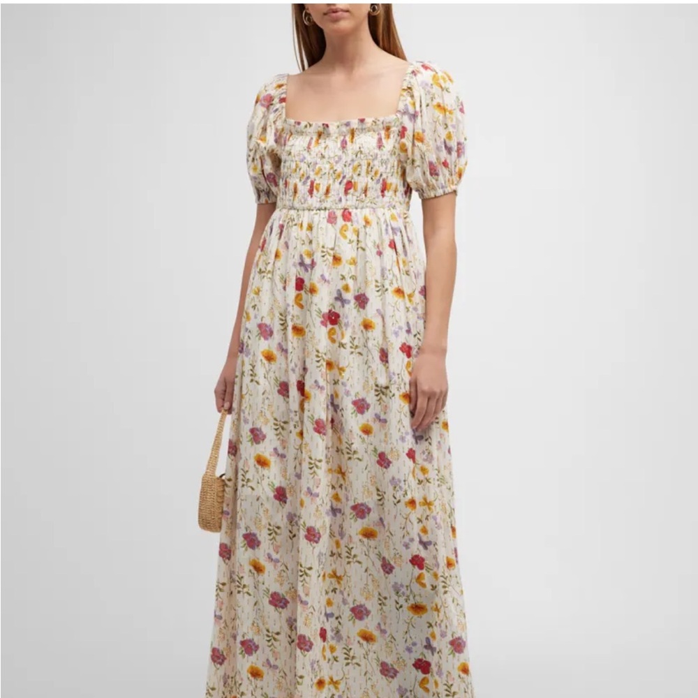 Eddy Aurora Puff Sleeve Maxi Dress Cream